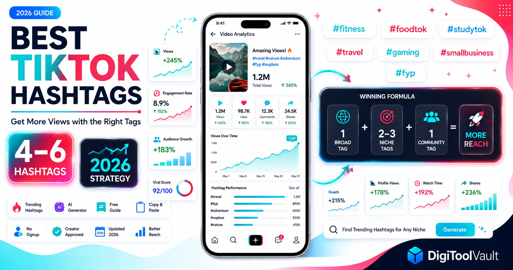Trending TikTok Hashtags 2026 Free Hashtag Generator