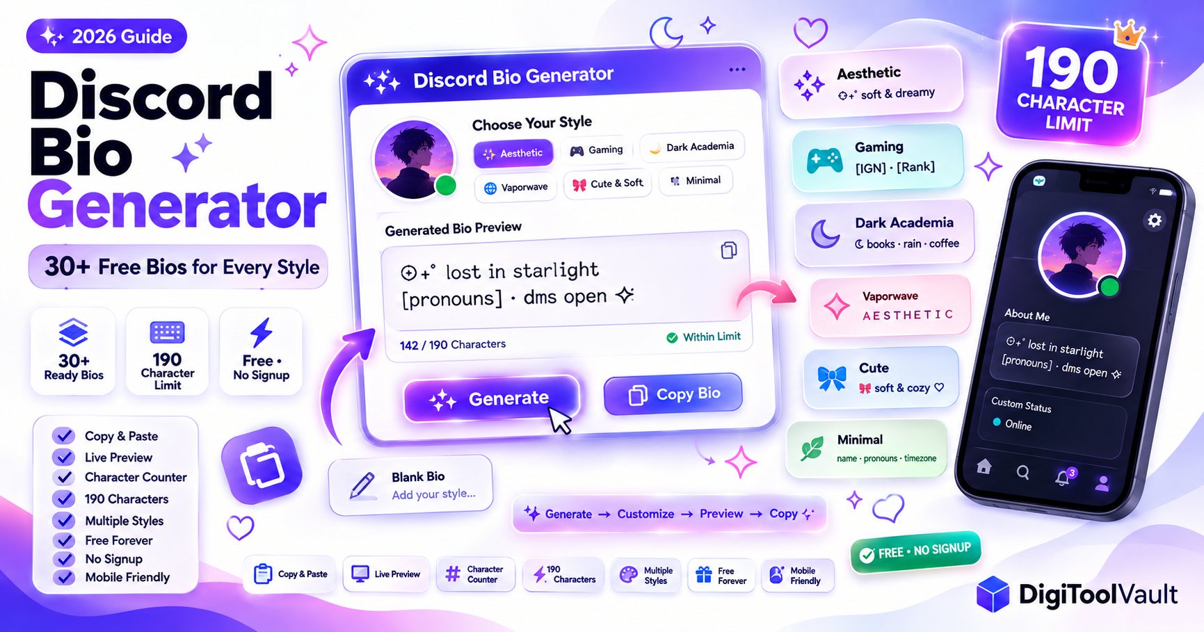 Discord Bio Generator Free Aesthetic Bio Creator 2026